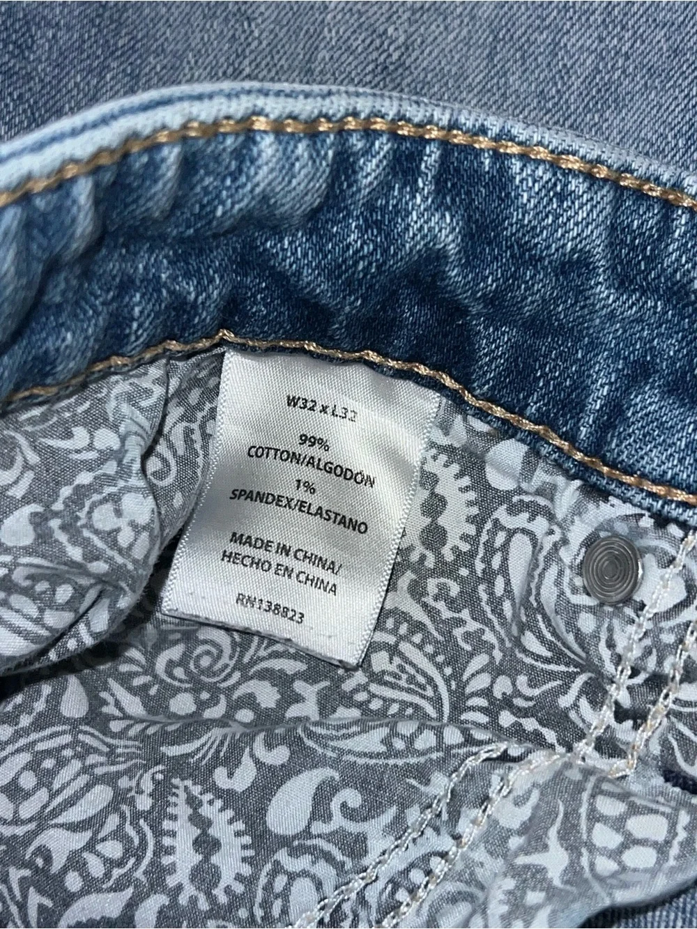 Cody James Jeans 32X32 Men's Light Blue Straight Leg